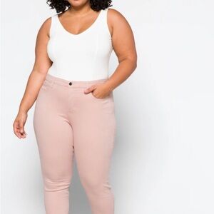 NWT Jen 7 for all Mankind Skinny Ankle Pink Jean 14